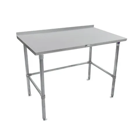 John Boos ST4R1.5-3024GBK 24" Open Base Work Table, Galvanized Base / 1-1/2" Backsplash - Upturn