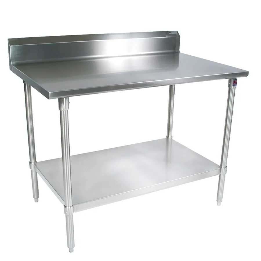 John Boos ST4R5-2424GSK 24" Open Base Work Table, Galvanized Base / 5" Backsplash