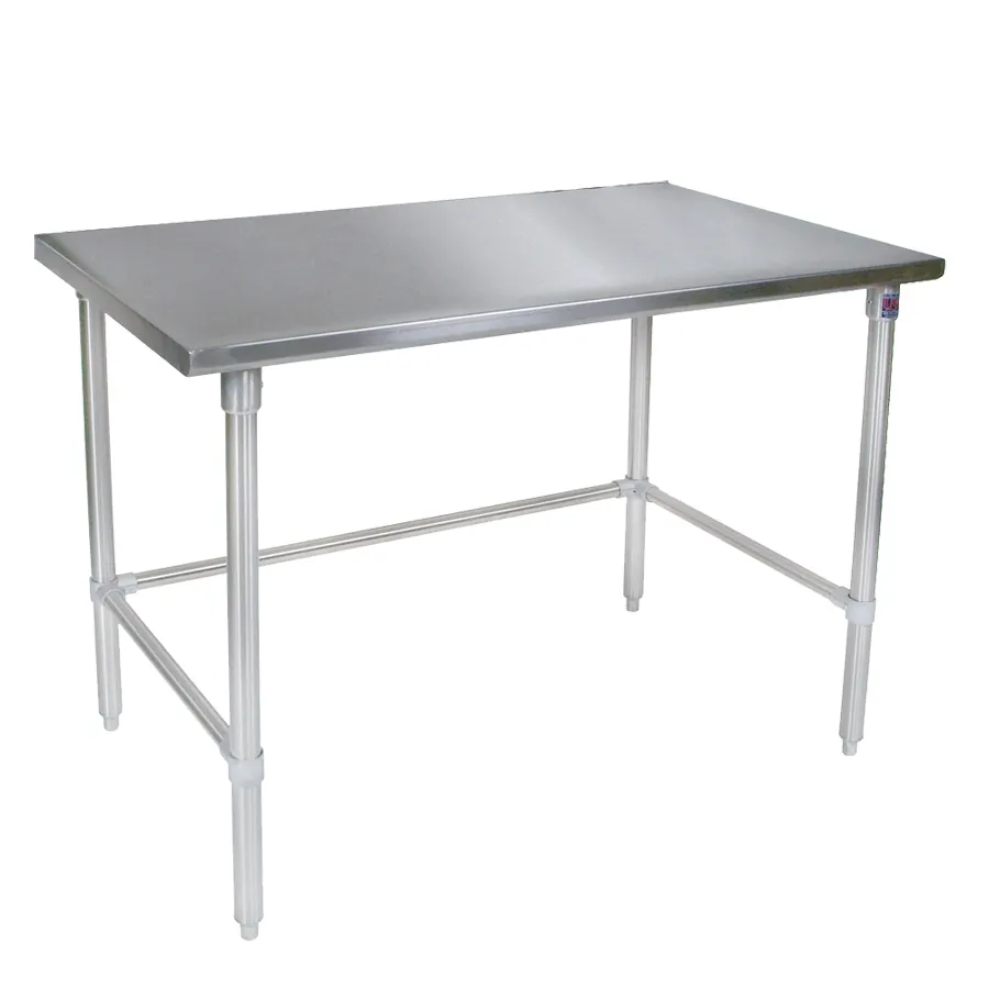 John Boos ST6-3024GBK 24" Open Base Work Table, Galvanized Base / Flat Top (Without Backsplash)