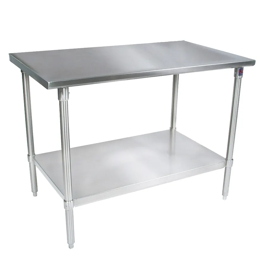 John Boos ST6-3624GSK 24" Open Base Work Table, Galvanized Base / Flat Top (Without Backsplash)