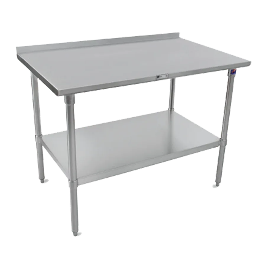 John Boos ST6R1.5-3024SSW 24" Open Base Work Table, Stainless Steel Base / 1-1/2" Backsplash-Upturn