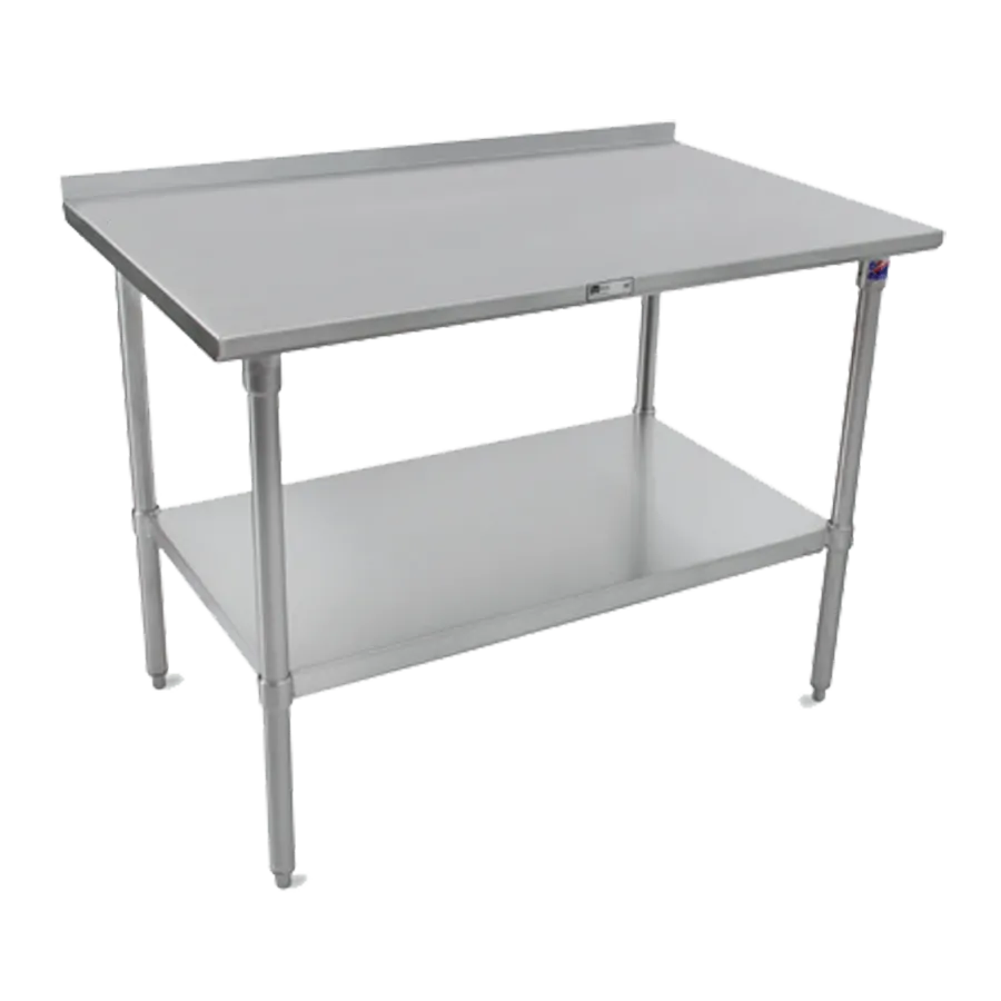 John Boos ST6R1.5-3624SSW 24" Open Base Work Table, Stainless Steel Base / 1-1/2" Backsplash-Upturn