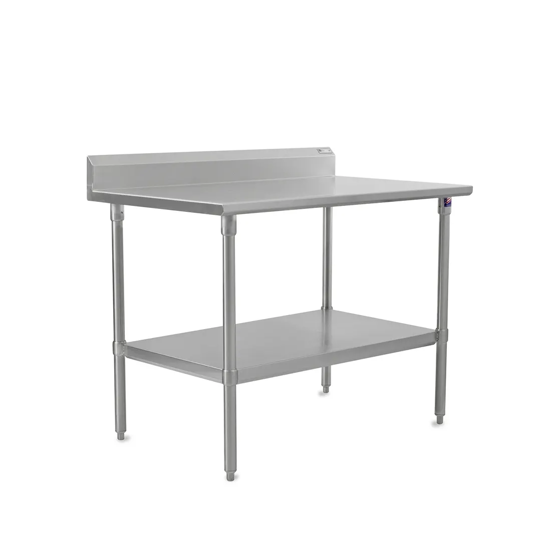 John Boos ST6R5-3030GSK 30" Open Base Work Table with Undershelf - 5" Backsplash / 16 Gauge Top