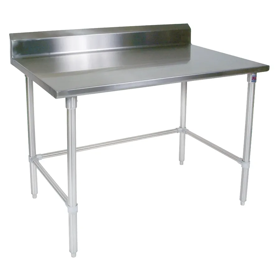 John Boos ST6R5-3624GBK 24" Open Base Work Table, Galvanized Base / 5" Backsplash