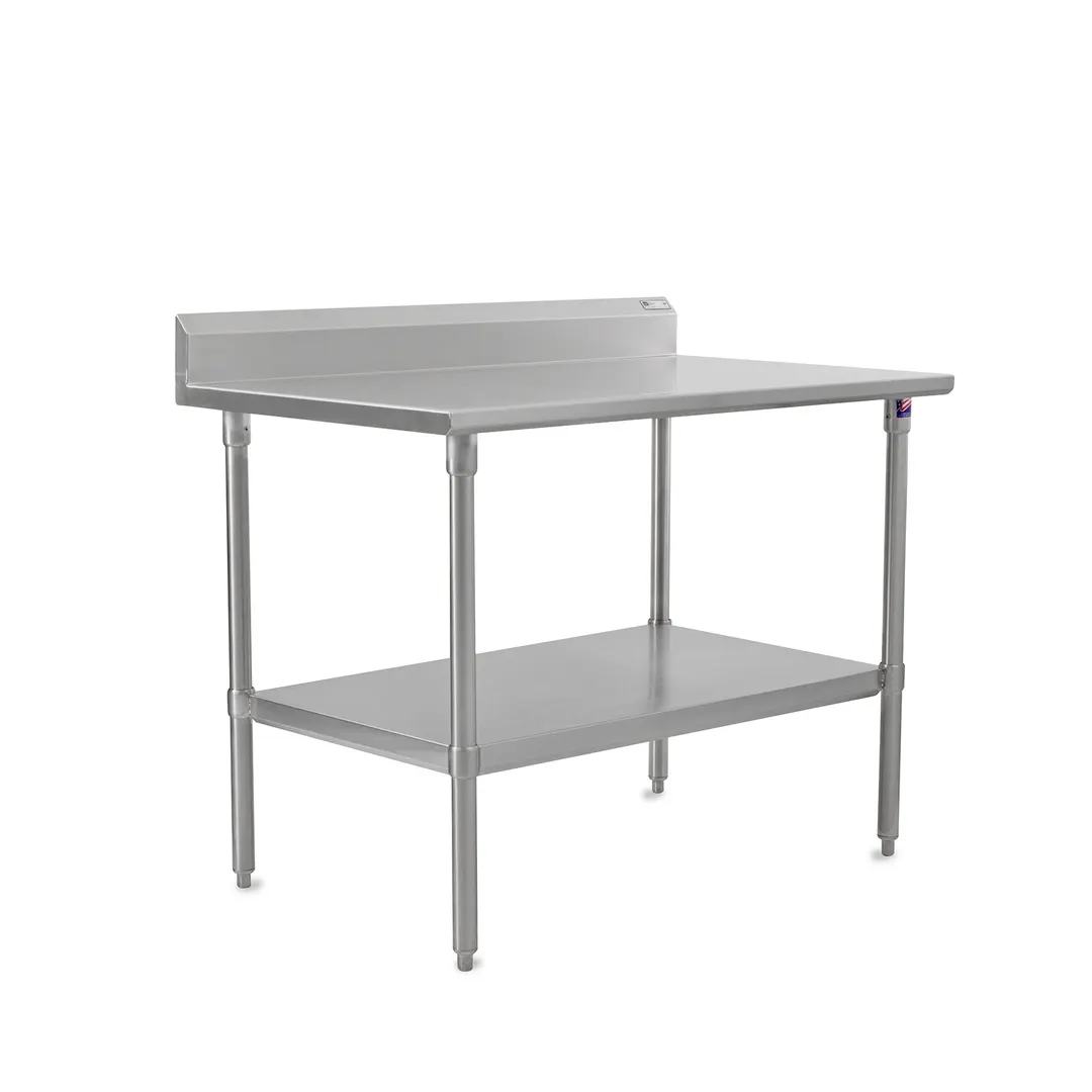 John Boos ST6R5-3630SSW 30" Open Base Work Table with Undershelf - 5" Backsplash / 16 Gauge Top