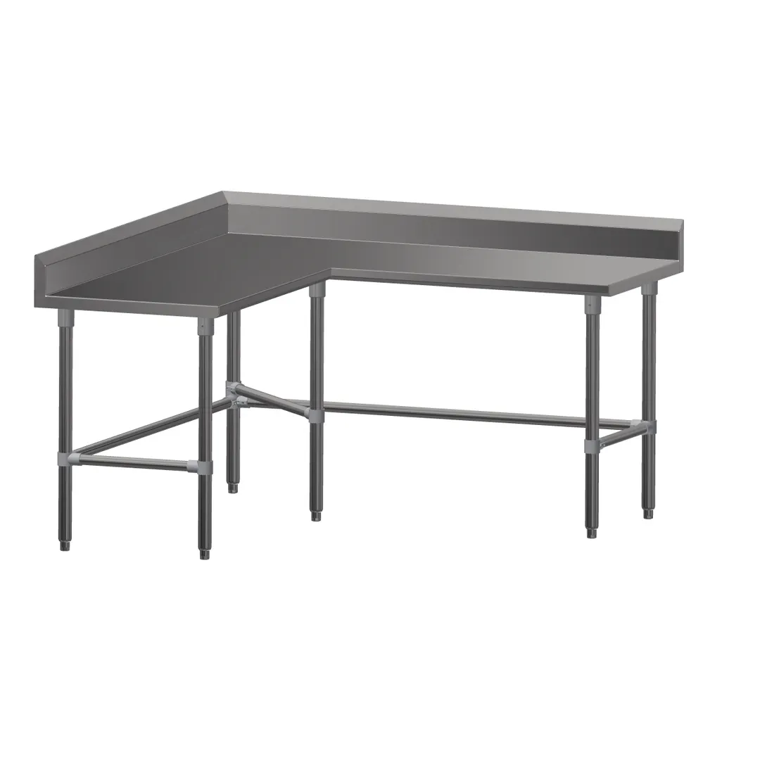 John Boos ST6R5-L3060SBK L Shaped Work Tables, 60" x 60" x 30" - 16 gauge