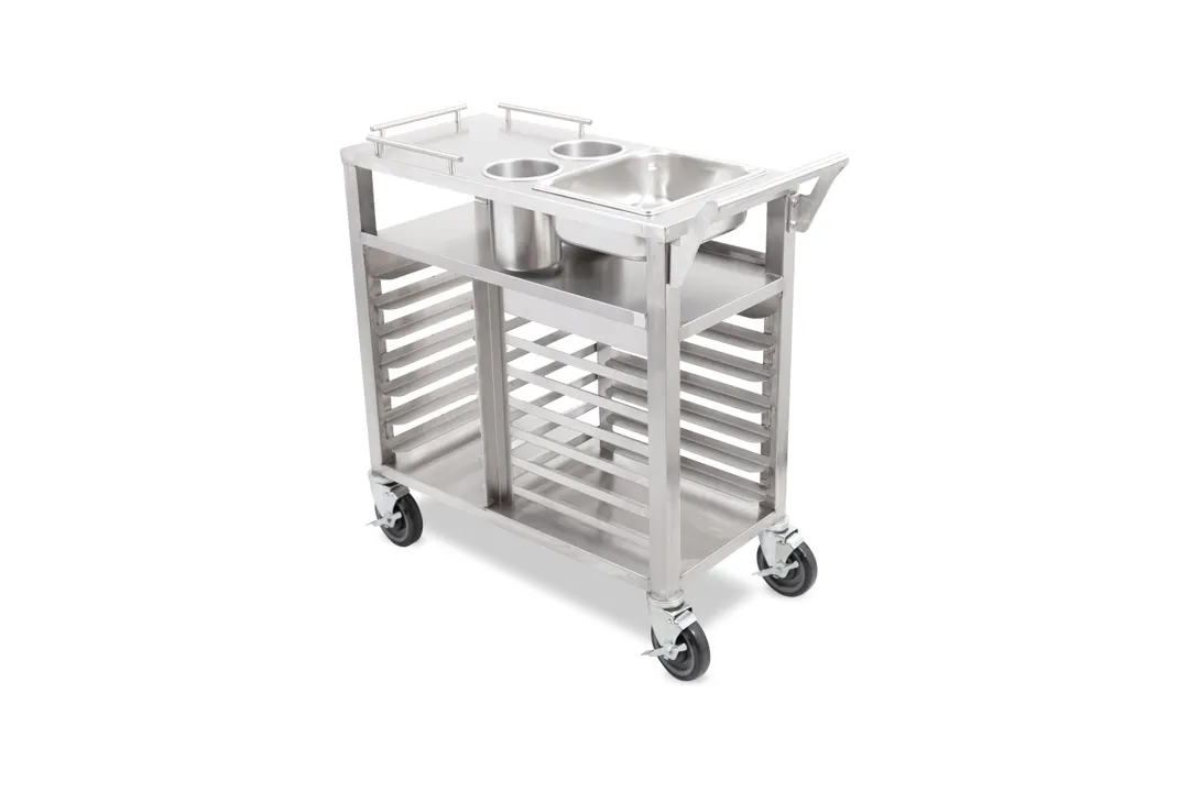 John Boos TYC-1530-X Stainless Steel Teppankayi Cart w/ 14 Half Size Pan Capacity