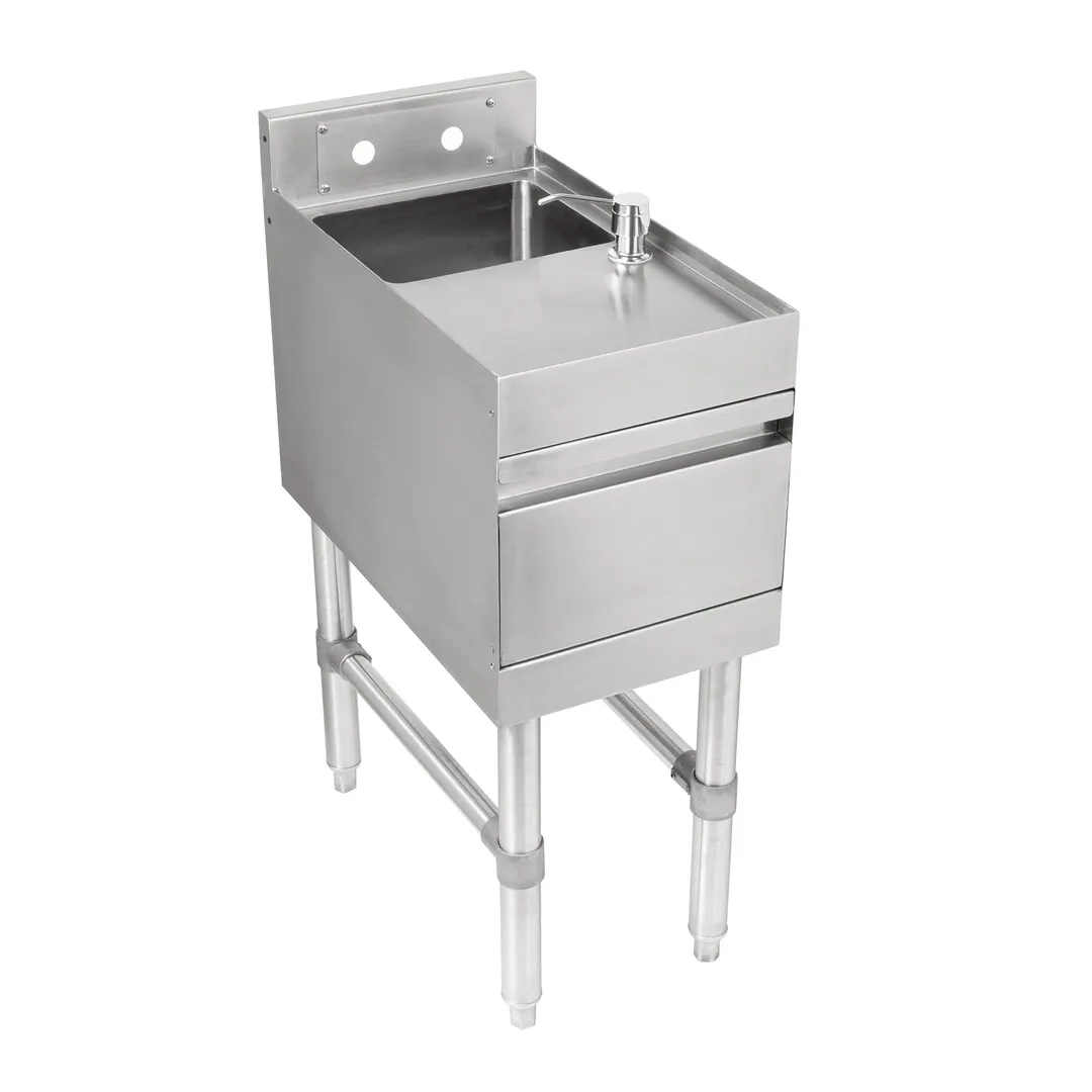 John Boos UBHS-2112-X Underbar Sink Units, 1 Compartment with Soap & Towel Dispenser - Flyer