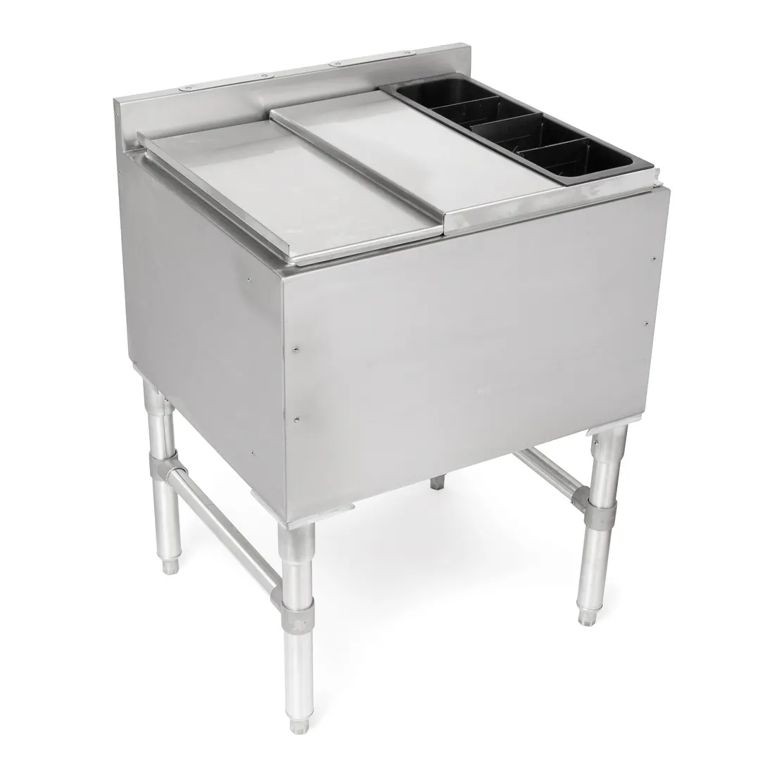 John Boos UBIB-2112 Stainless Steel Insulated Underbar Ice Bin w/ 6 Bottle Wells