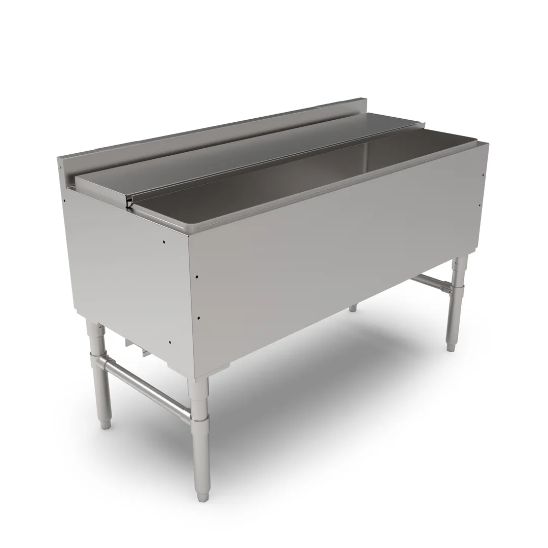 John Boos UBIB-2148 Insulated Underbar Ice Bin / Cocktail Unit w/ Sliding Lids and Drain