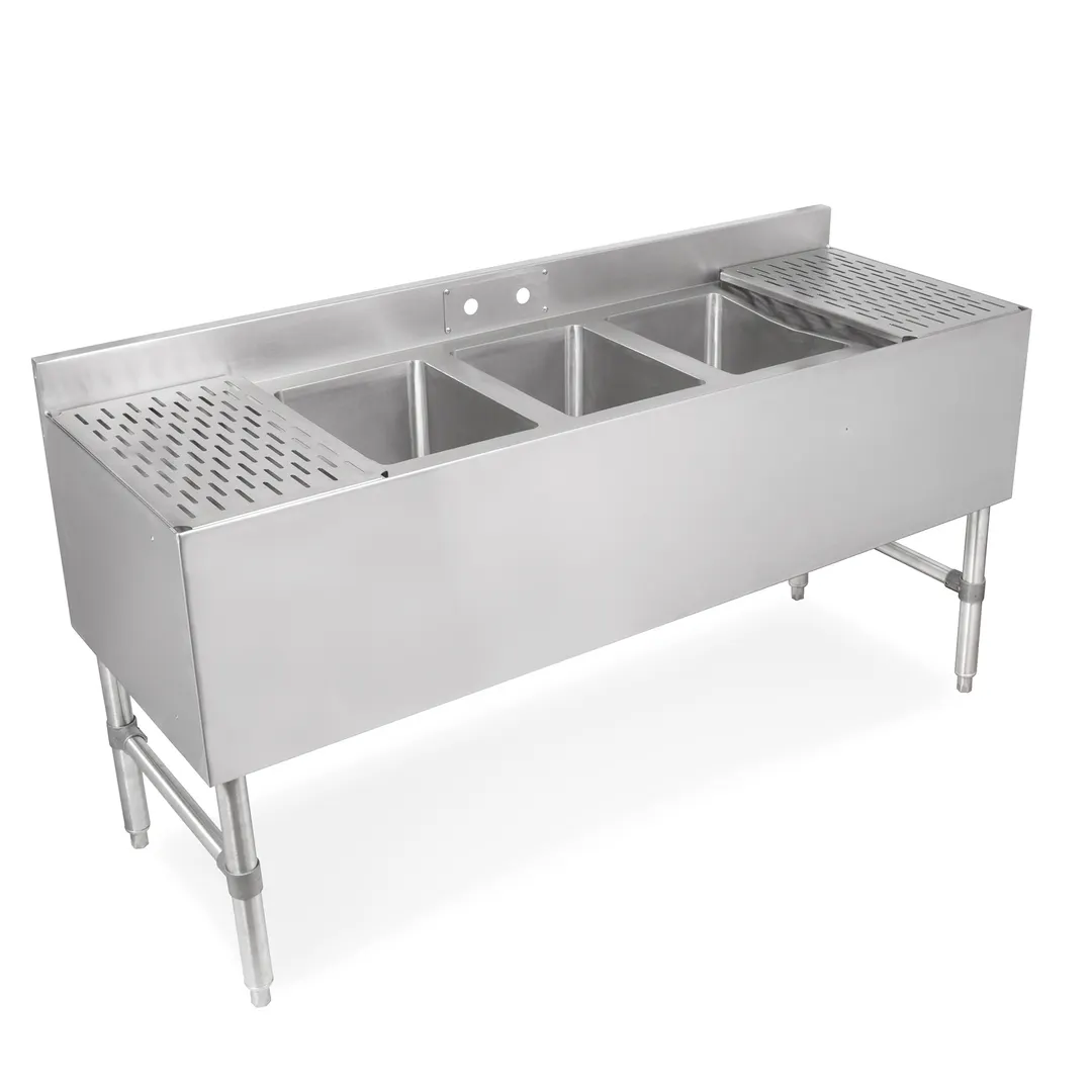John Boos UBS3-2160-2D12-X Underbar Sink Units, 3 Compartment with 2 Drainboards - Flyer