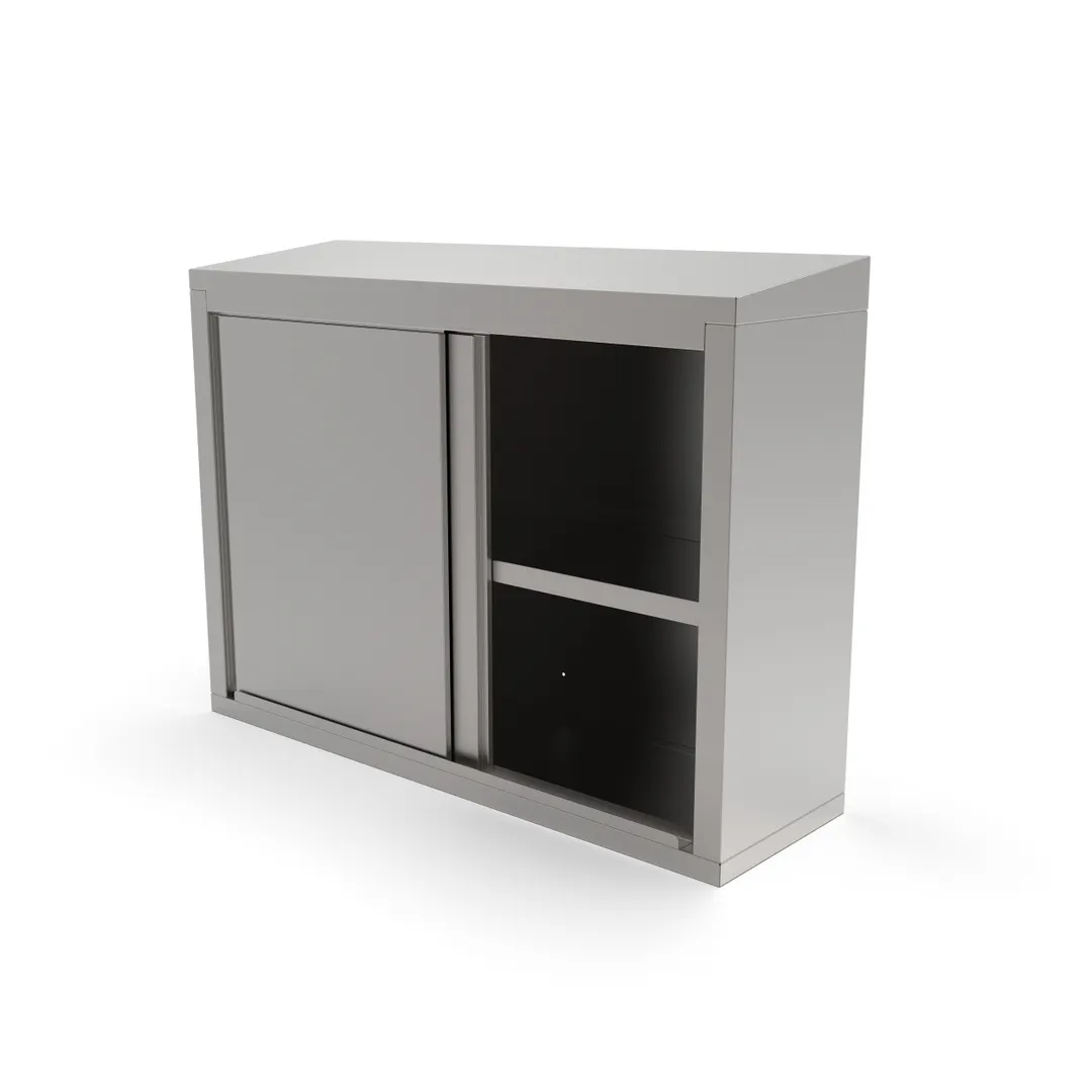 John Boos WCS-60-X 60" Stainless Steel Enclosed Wall Mounted Cabinet w/ Sliding Doors