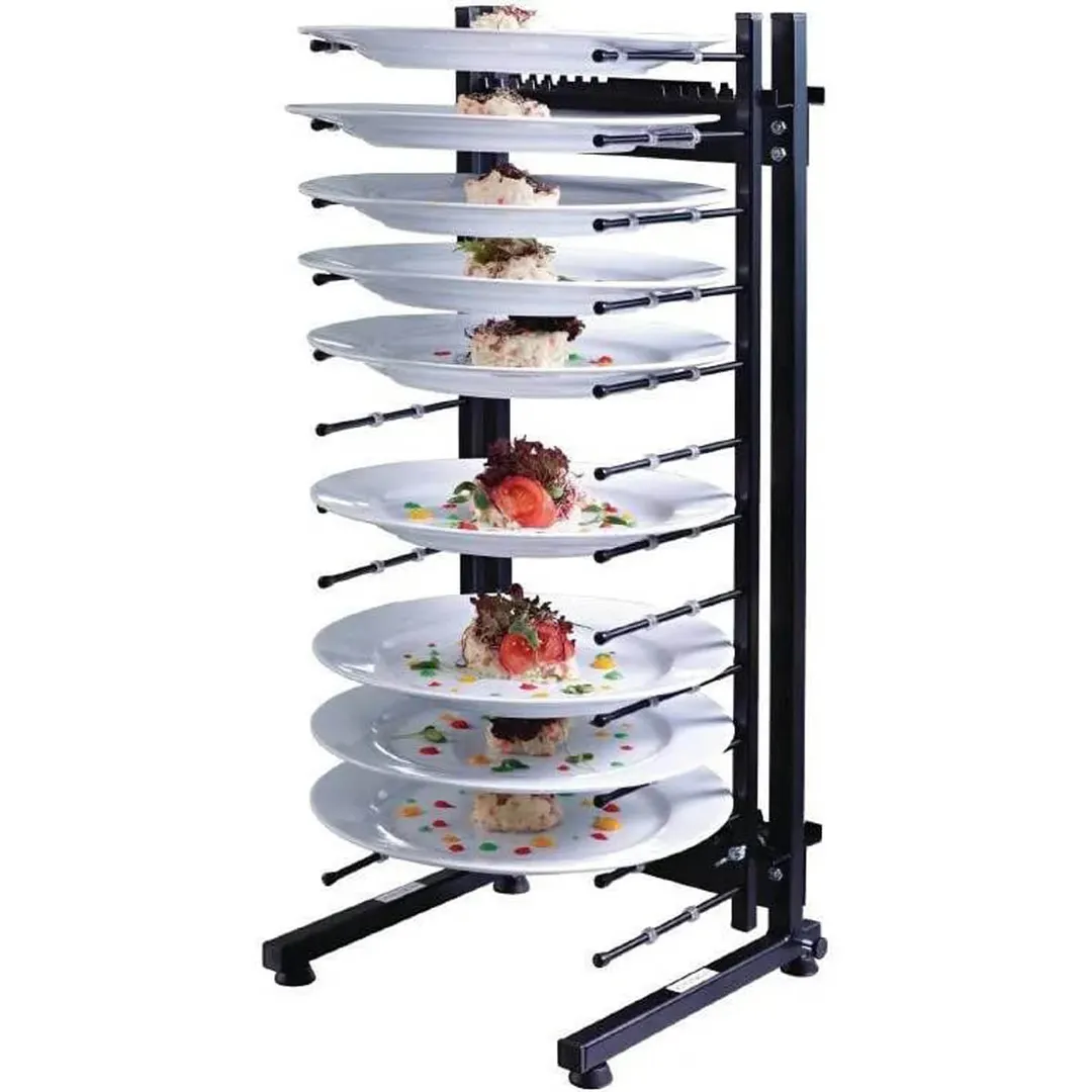 JackStack JS012C 12-Plates Countertop Plate Rack with Steel Construction and Black Powder Coated 