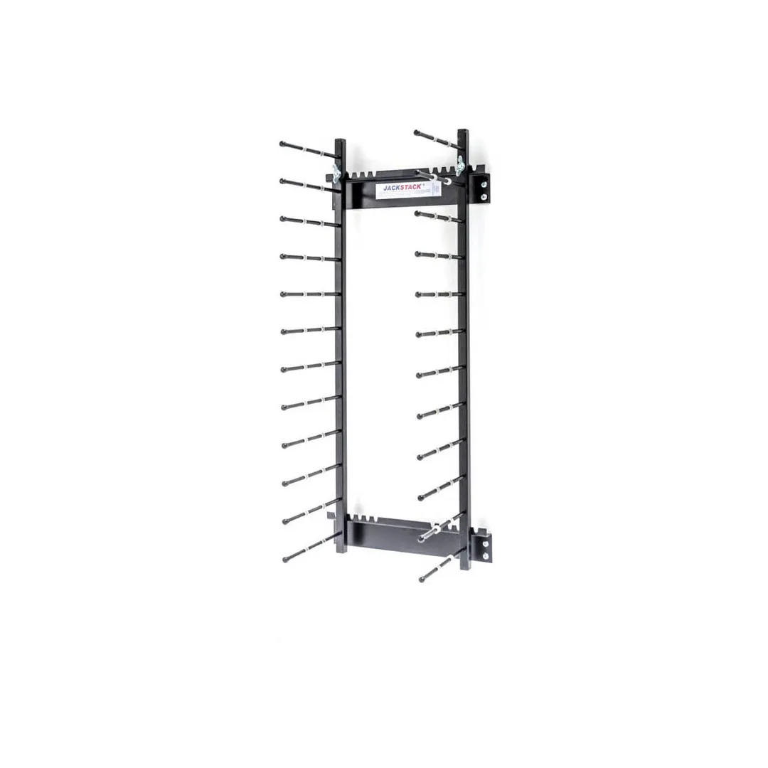 JackStack JS012HW 12-Plates Wall Mount Plate Rack with Steel Construction and Black Powder Coated 