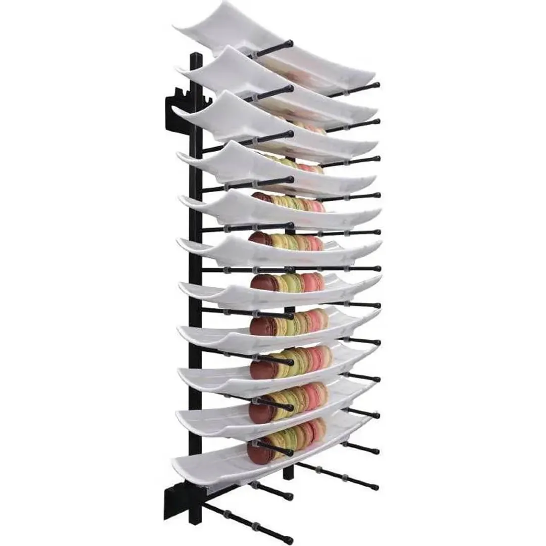 JackStack JS012HW 12-Plates Wall Mount Plate Rack with Steel Construction and Black Powder Coated 