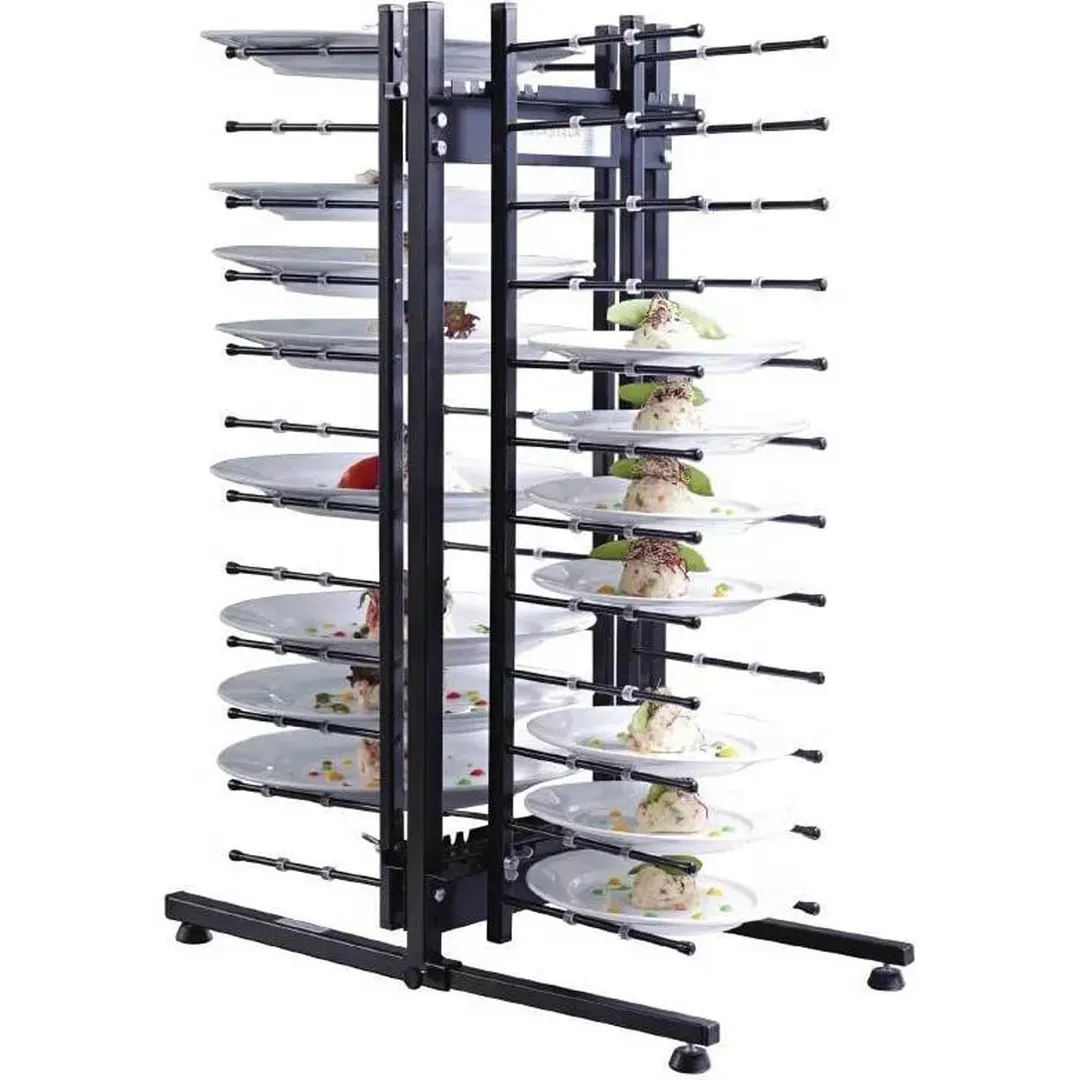 JackStack JS024C 24-Plates Countertop Plate Rack with Steel Construction and Black Powder Coated 