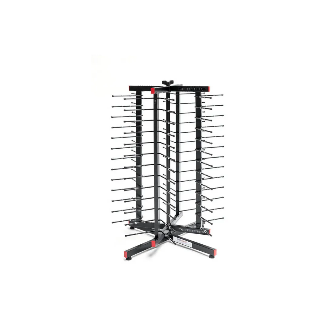JackStack JS052C 52-Plates Swiveling Countertop Plate Rack with Steel Construction and Black Powder Coated 