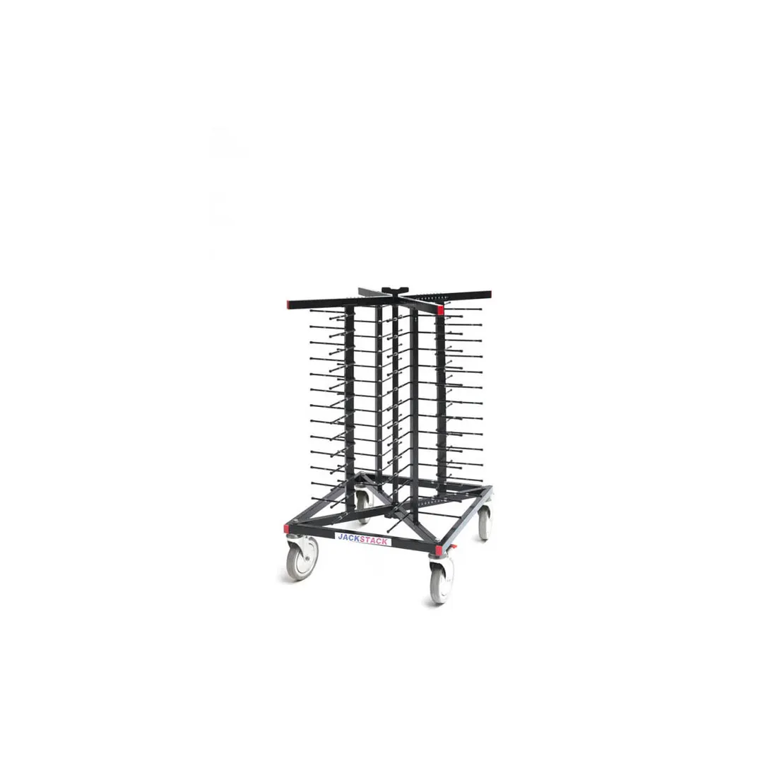 JackStack JS052F 52-Plates Mobile Plate Rack with Steel Construction and Black Powder Coated 