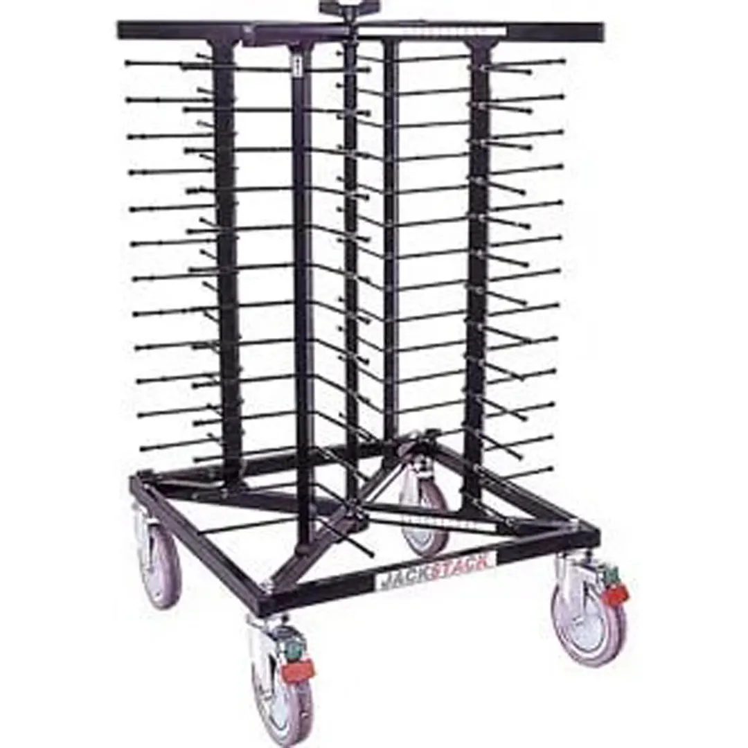 JackStack JS052F 52-Plates Mobile Plate Rack with Steel Construction and Black Powder Coated 