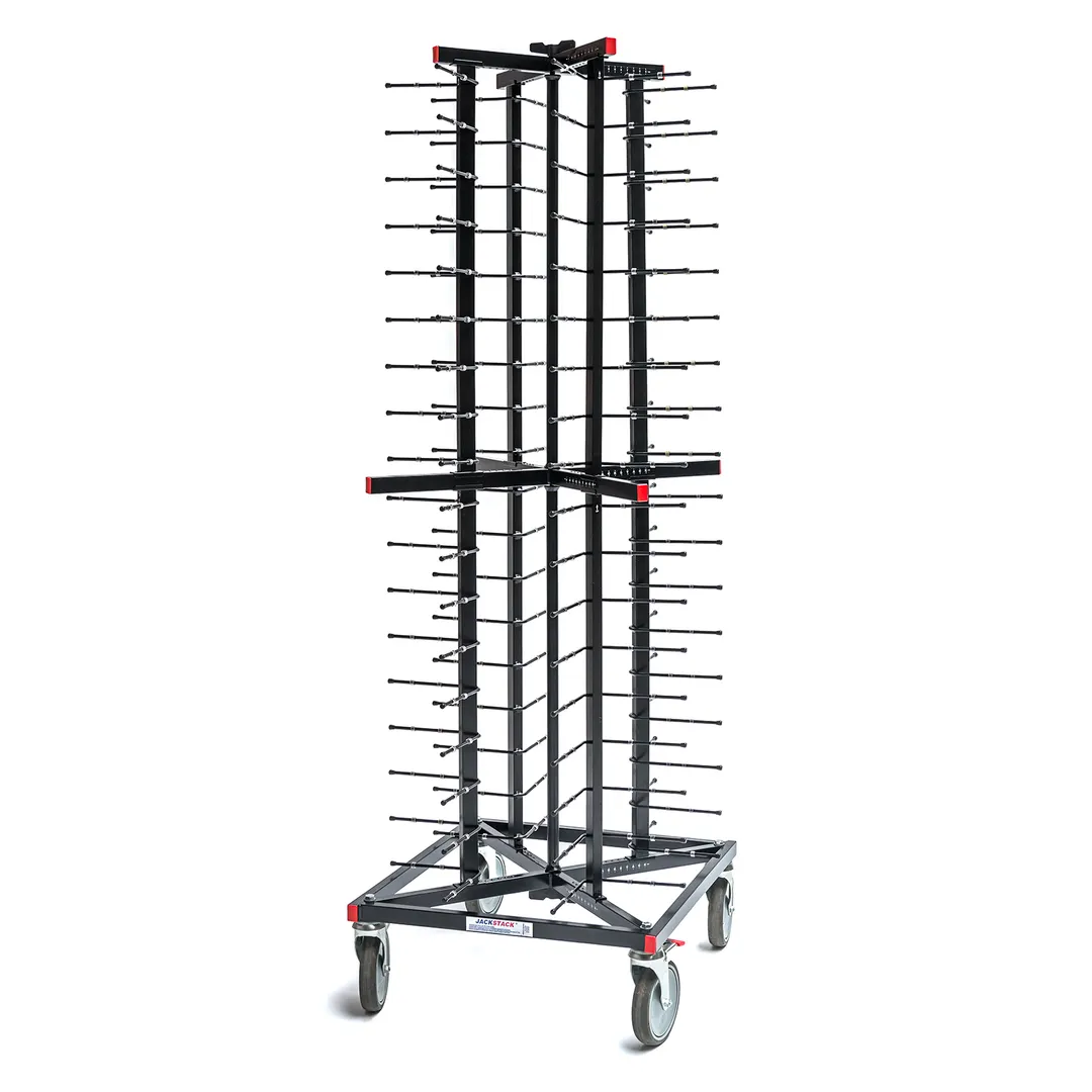 JackStack JS072 72-Plates Mobile Plate Rack with Steel Construction and Black Powder Coated 