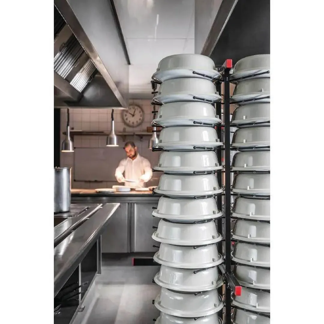 JackStack JS072 72-Plates Mobile Plate Rack with Steel Construction and Black Powder Coated 