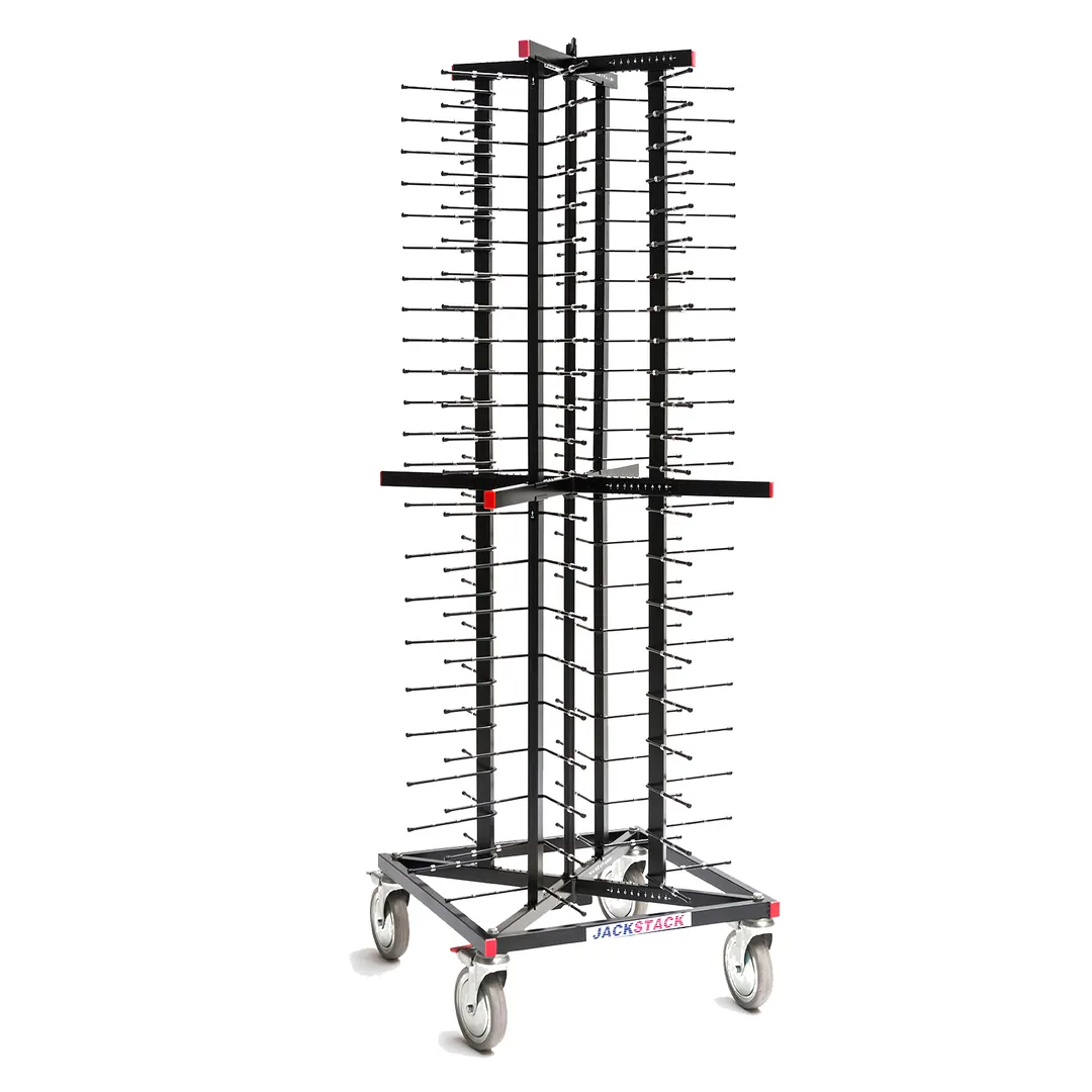 JackStack JS088 JS072, 88-Plates Mobile Plate Rack with Steel Construction and Black Powder Coated 