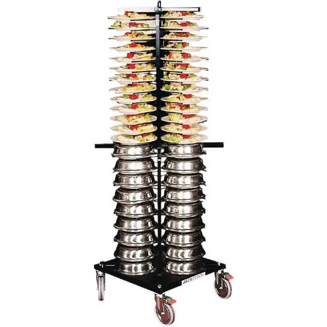 JackStack JS088 JS072, 88-Plates Mobile Plate Rack with Steel Construction and Black Powder Coated 