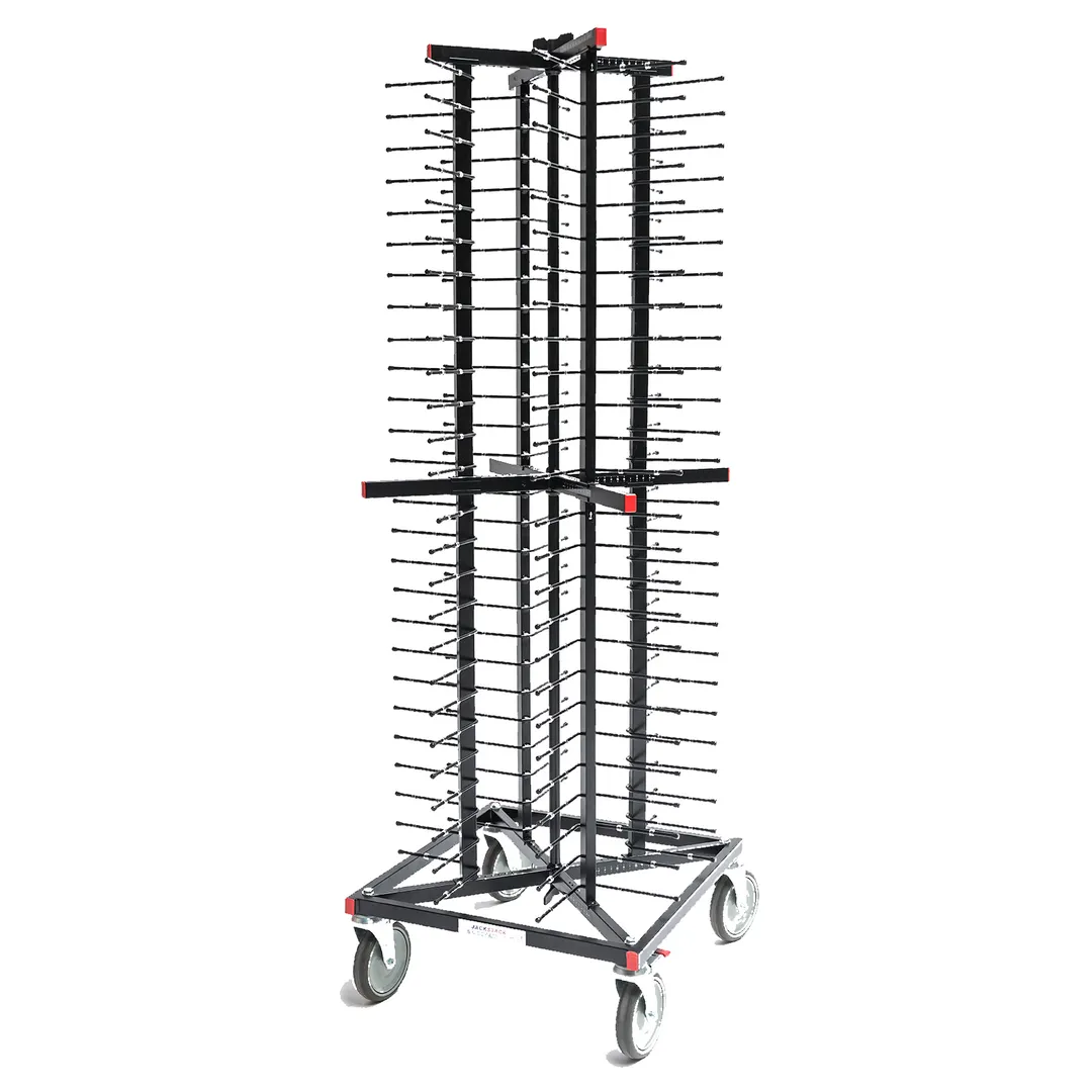JackStack JS104, 104-Plates Mobile Plate Rack with Steel Construction and Black Powder Coated 