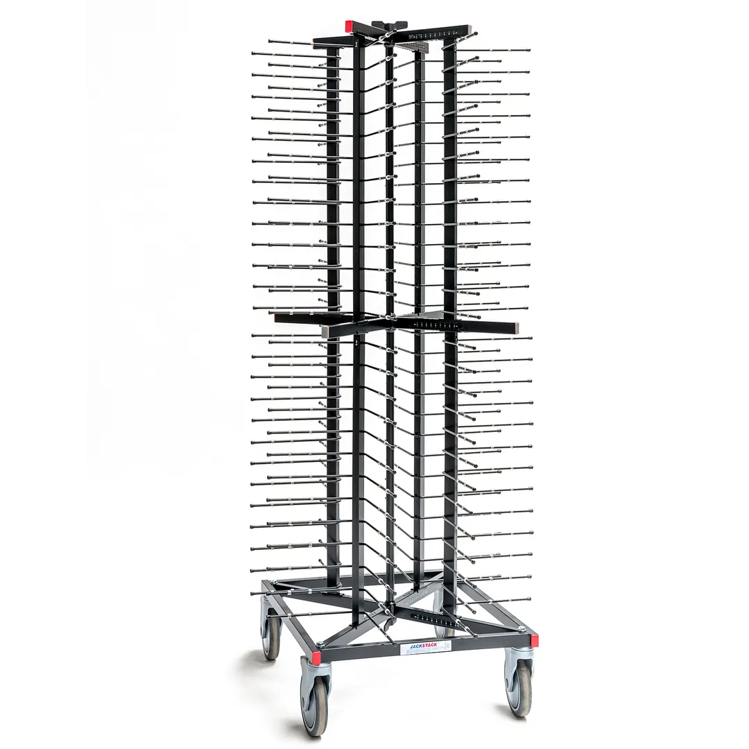 JackStack JS104/9 PIZZA Mobile Pizza Pan/Screen Rack with 104 Total Pizza Capacity
