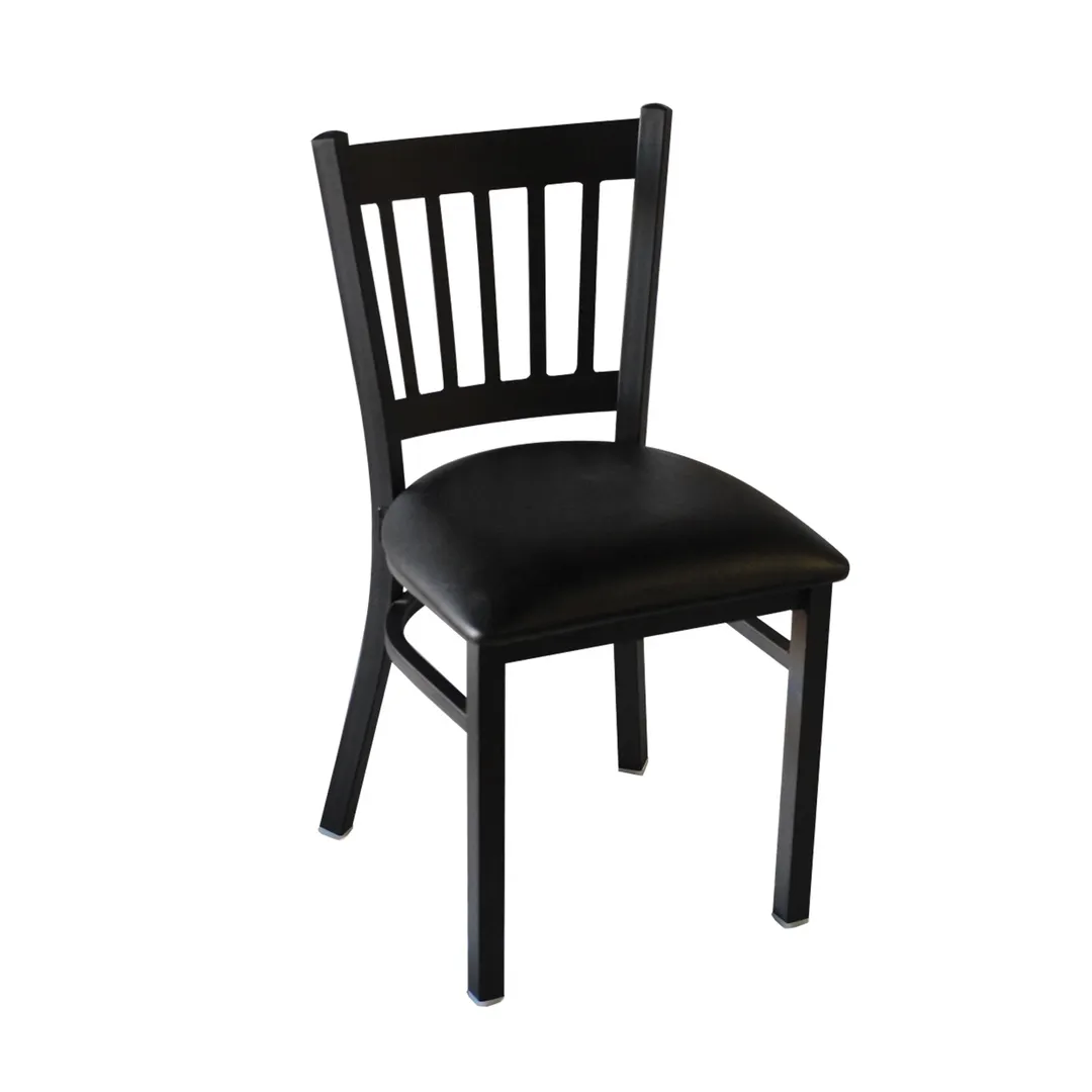 JMC Furniture COBRA CHAIR VINYL Indoor Side Chair with Slat Back and Metal Frame with Black Powder Coat Finish