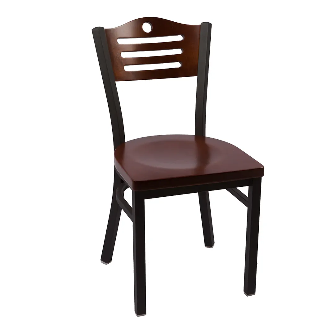 JMC Furniture EAGLE SERIES CLEAR COAT CHAIR WOOD Indoor Side Chair with with Wood Back and Wood Seat, Metal Frame