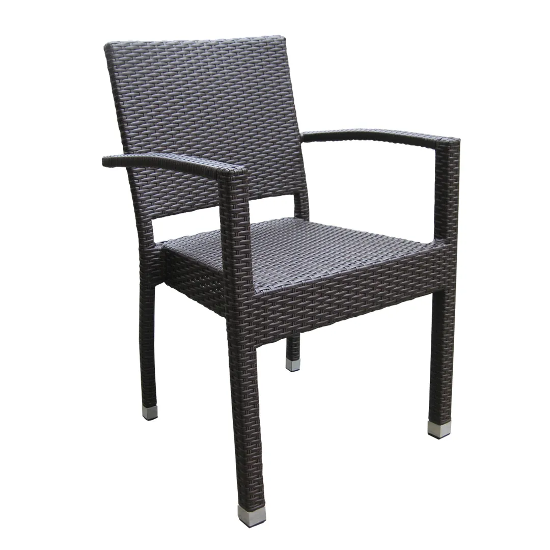 JMC Furniture OUTDOOR BALBOA CHOCOLATE ARMCHAIR Aluminum Frame Synthetic Wicker Outdoor Armchair