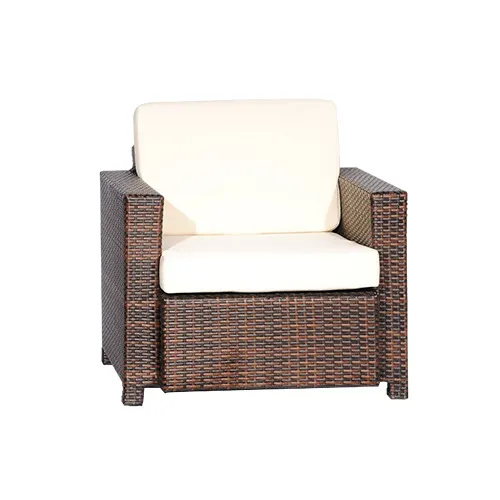 JMC Furniture OUTDOOR ESPRESSO SINGLE COUCH 26H x 32W Loveseat with Cushions Aluminum Frame