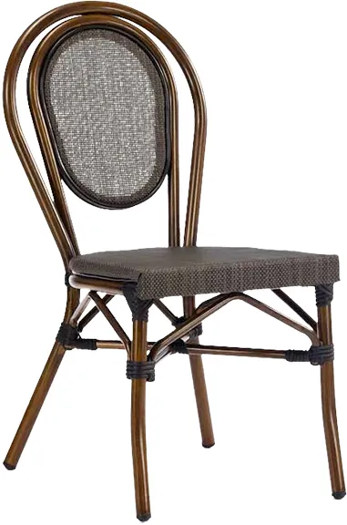 JMC Furniture OUTDOOR MAGELLAN SIDE CHAIR Aluminum Frame Synthetic Espresso Weave Seat & Back