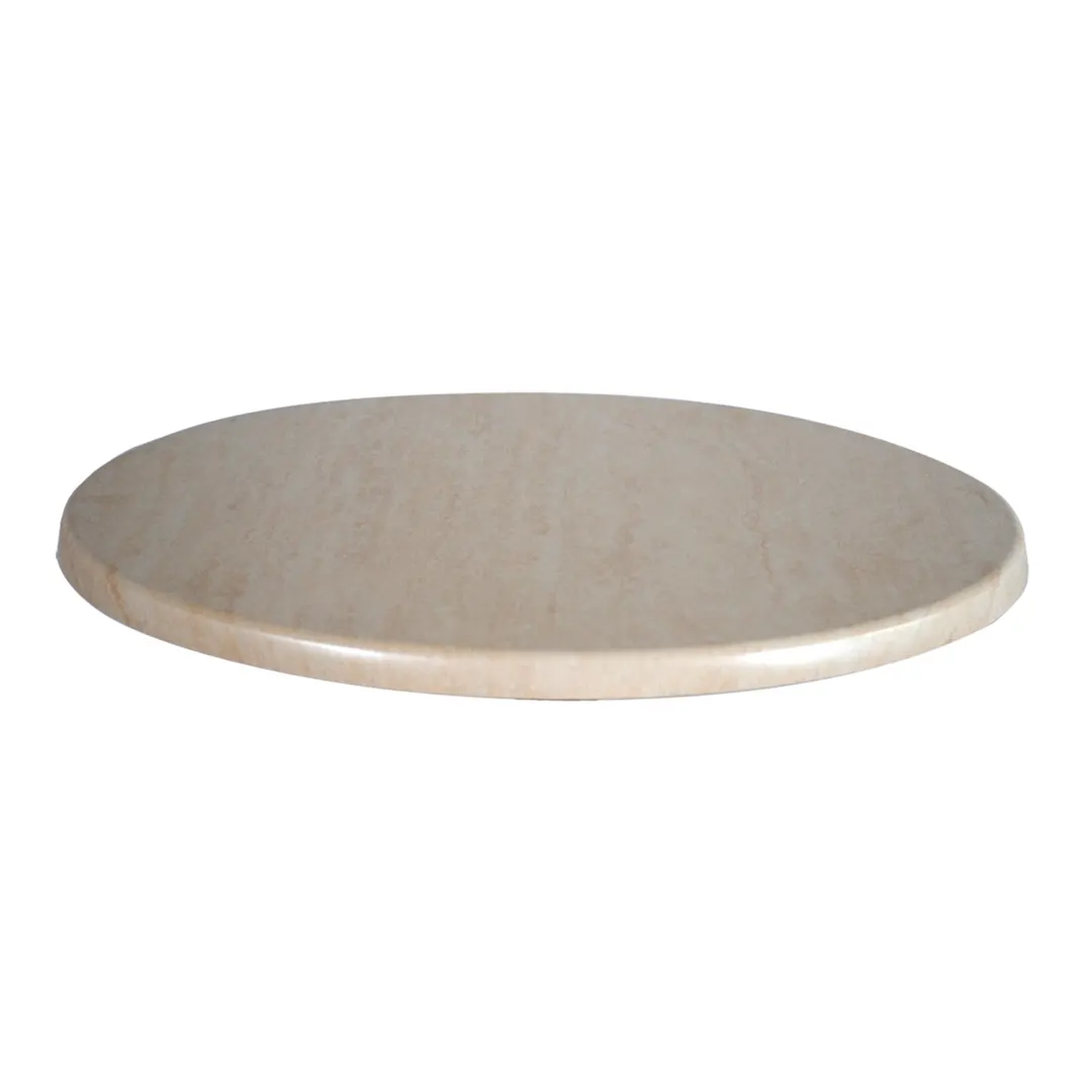 JMC Furniture TOPALIT 42 ROUND TRAVERTINE Solid Surface Table Top, 42" Dia., 1-1/4" Thick Edge, Outdoor Use