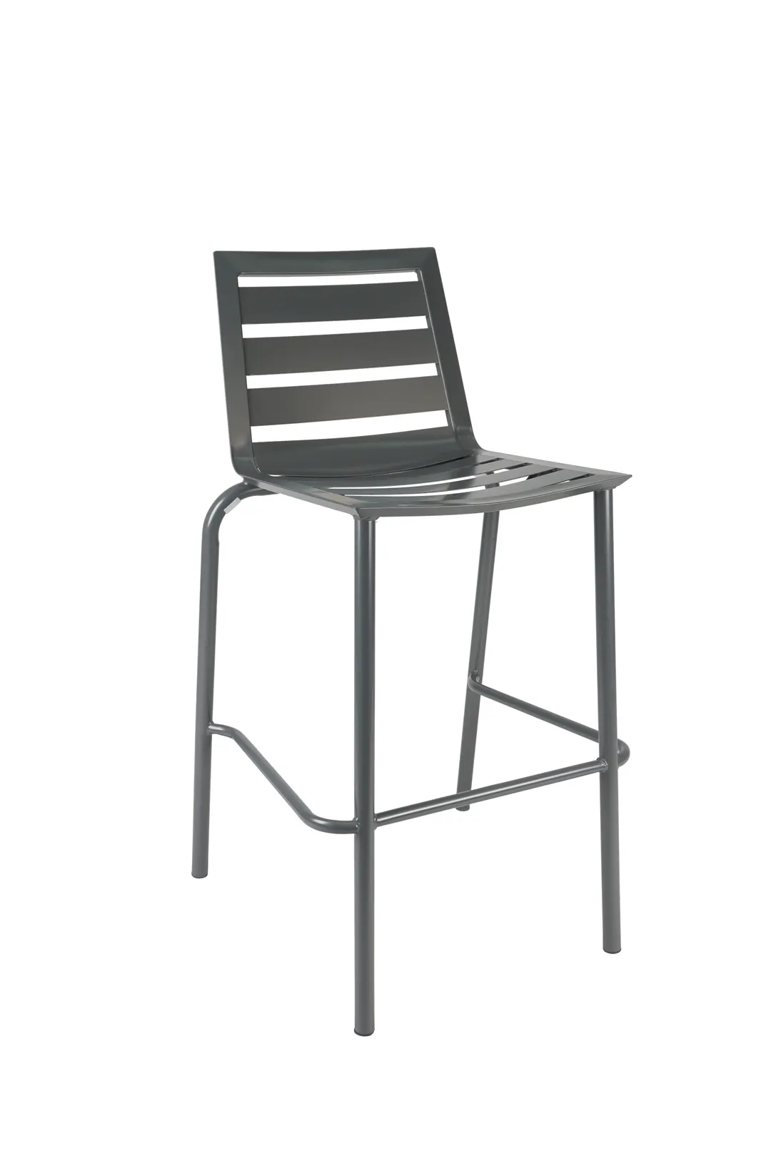 JMC Furniture ZARCO BARSTOOL CHARCOAL Outdoor Metal Bar Stool, Armless, Ladder Back