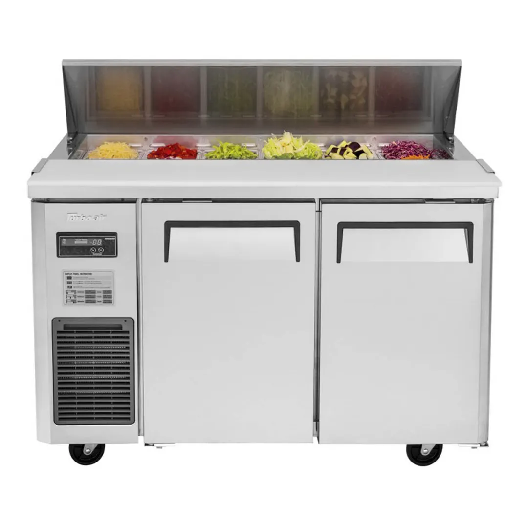 Turbo Air JST-48-N 47" Two Section Sandwich / Salad Prep Table w/ 2 Doors, 12 Pans