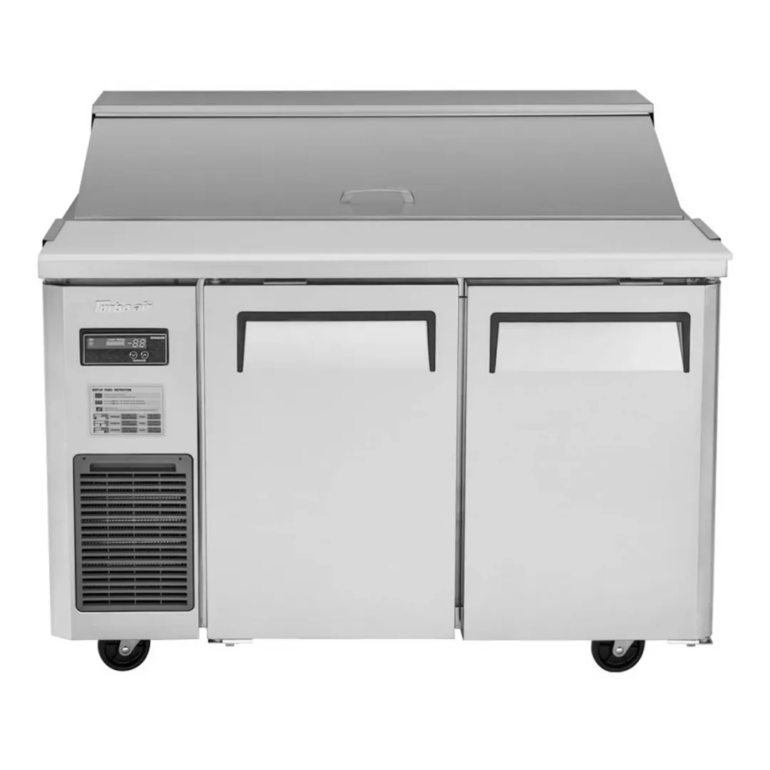 Turbo Air JST-48-N 47" Two Section Sandwich / Salad Prep Table w/ 2 Doors, 12 Pans