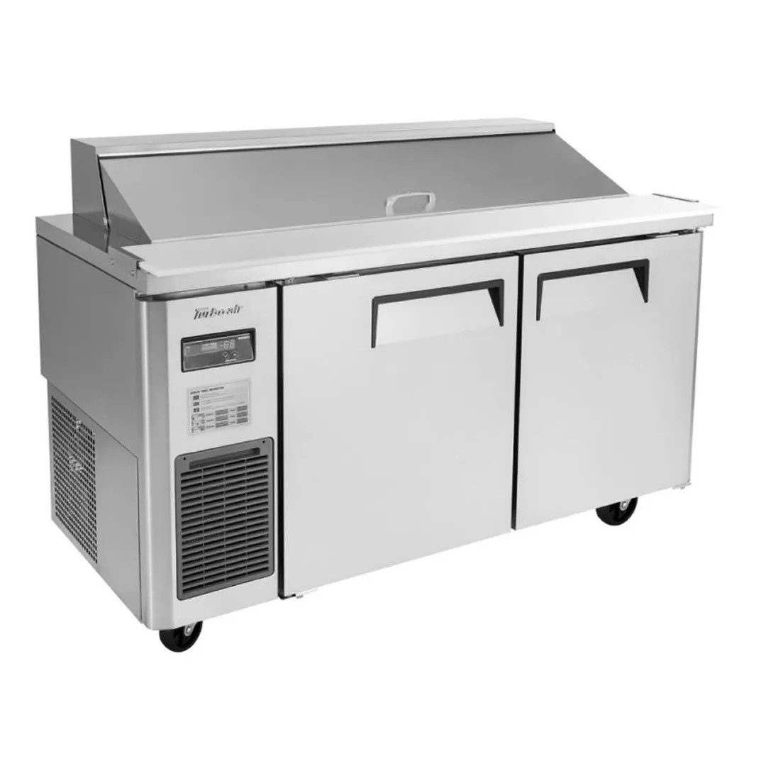 Turbo Air JST-60-N 59" Two Section Sandwich / Salad Prep Table w/ 2 Doors, 14 Pans