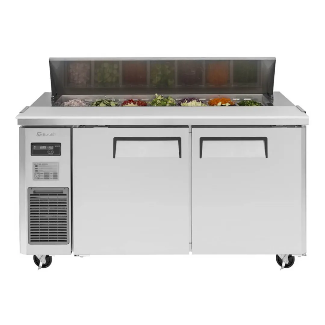 Turbo Air JST-60-N 59" Two Section Sandwich / Salad Prep Table w/ 2 Doors, 14 Pans