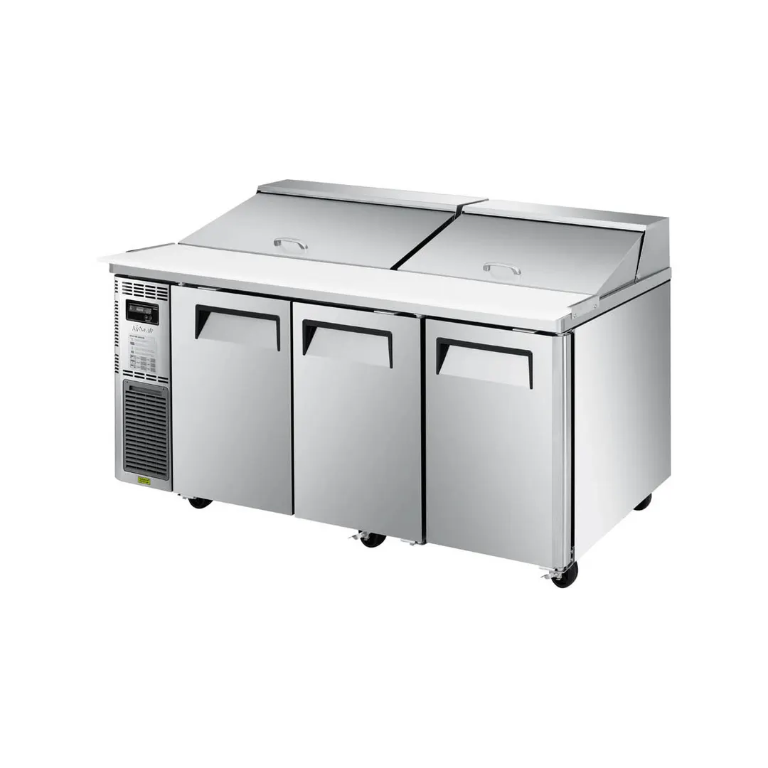 Turbo Air JST-72-N 70" Three Section Sandwich / Salad Prep Table w/ 3 Doors, 18 Pans