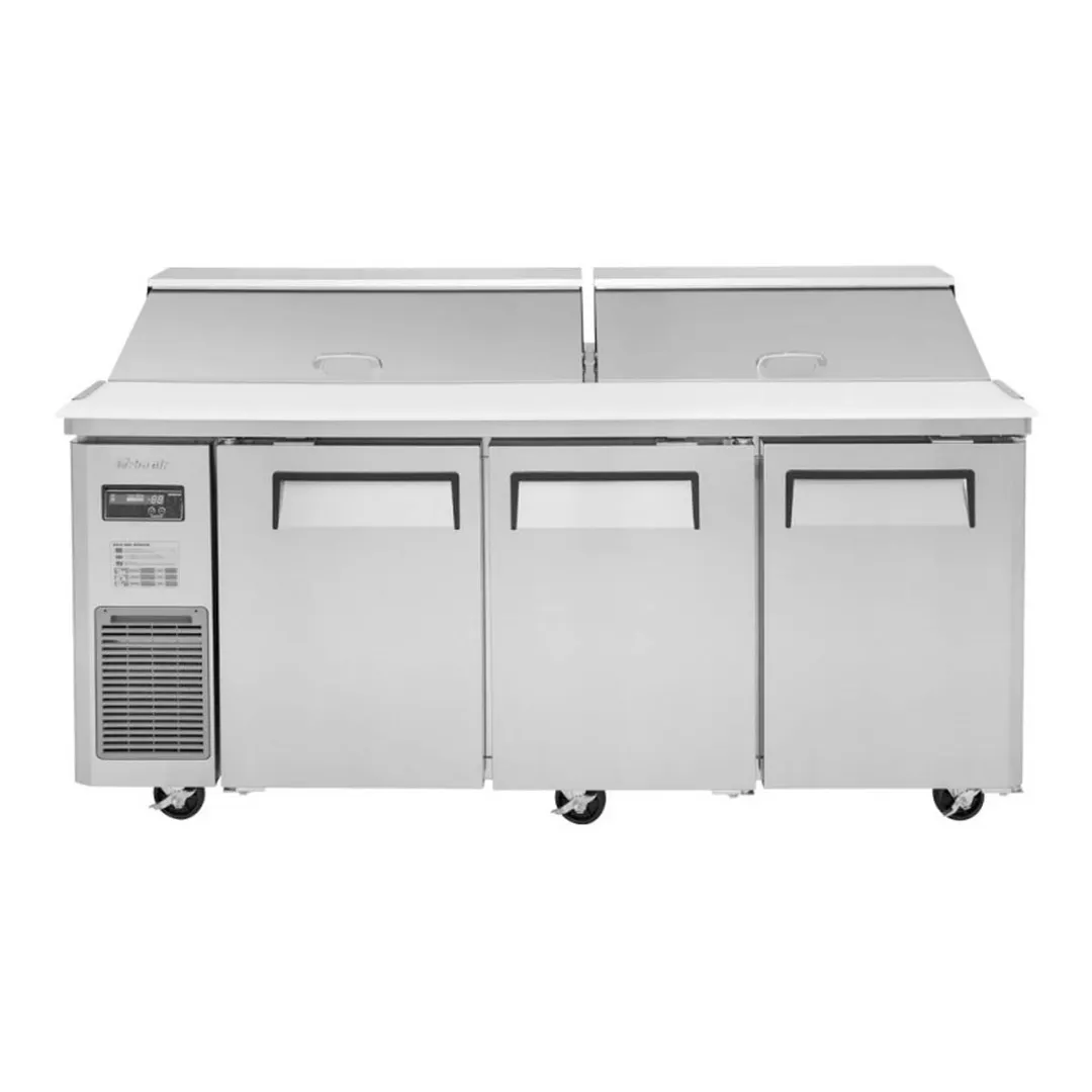 Turbo Air JST-72-N 70" Three Section Sandwich / Salad Prep Table w/ 3 Doors, 18 Pans