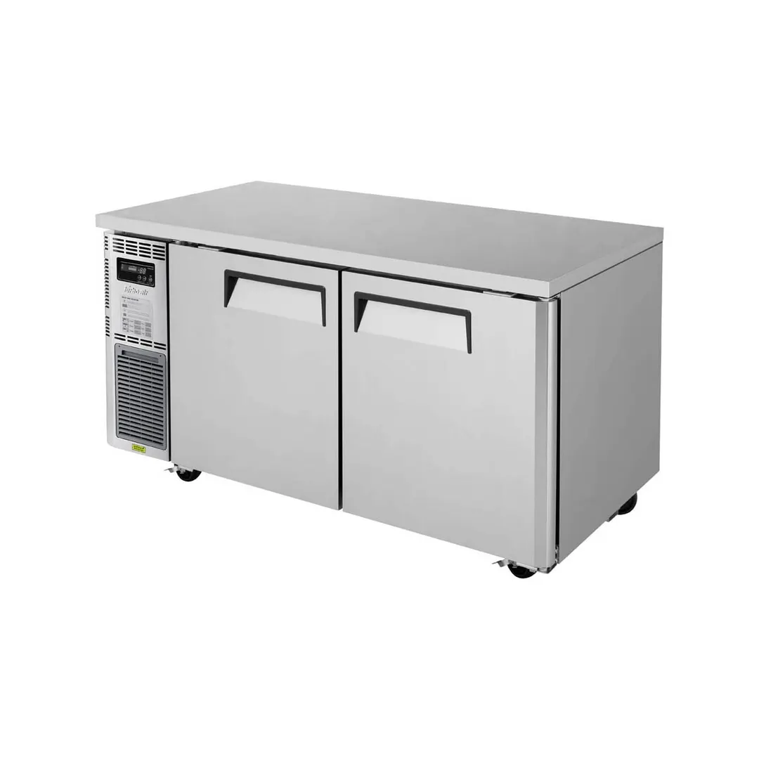 Turbo Air JUF-60-N 59" 2-Door Undercounter Freezer, Stainless Steel Exterior, Front Breathing, 13.5 cu. ft.