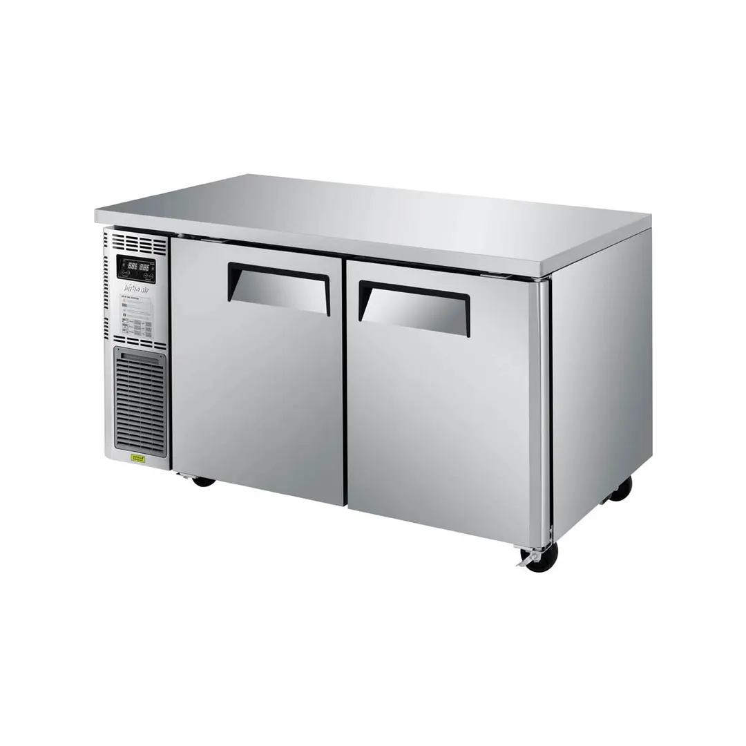 Turbo Air JURF-60-N 59" 2-Door Undercounter Refrigerator Freezer, R 6.28 - F 6.89 cu. ft. - Dual Temp