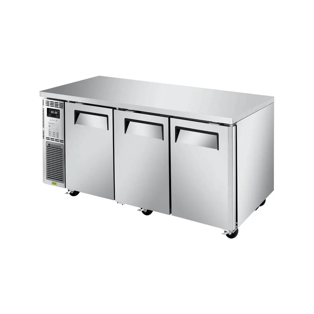 Turbo Air JURF-72-N 70" 3-Door Undercounter Refrigerator Freezer, R 12 - F 5.6 cu. ft. – Dual Temperature