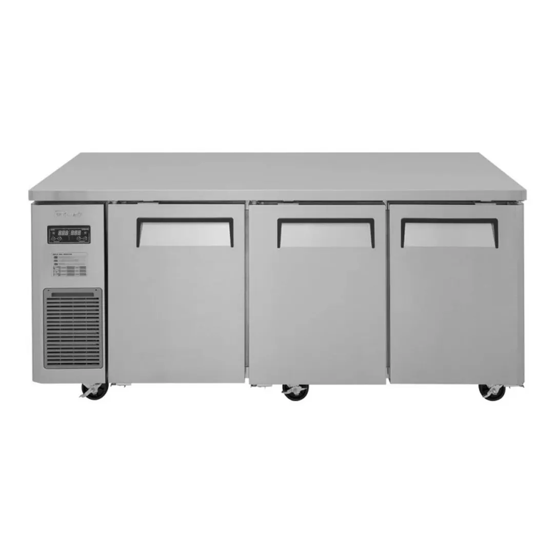 Turbo Air JURF-72-N 70" 3-Door Undercounter Refrigerator Freezer, R 12 - F 5.6 cu. ft. – Dual Temperature