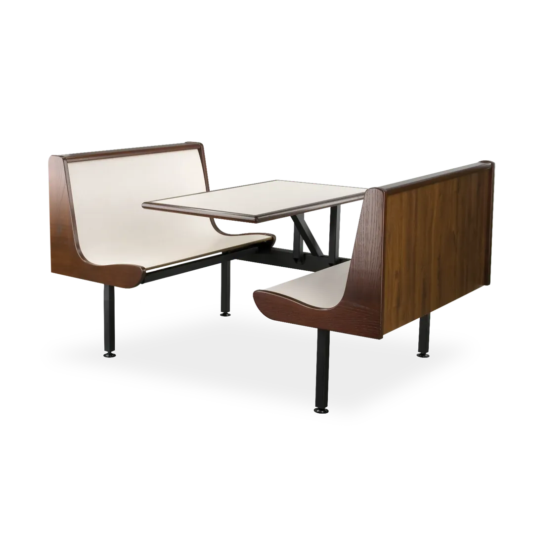 JustChair CPLUS-1TU-WS-44 Contour Plus Booth Table Unit, 44L, Single Wall, Laminated Top, Black