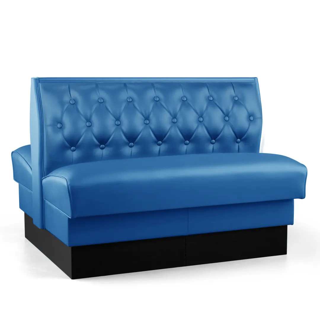 JustChair JBD-SBT-36-GR1/COM Custom Double Booth, 36H, Upholstered Tufted Back, Grade 1 Upholstery