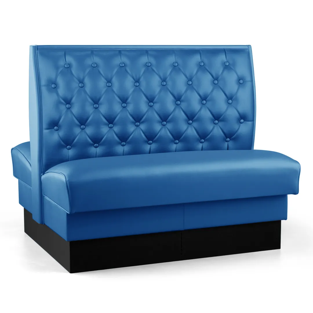 JustChair JBD-SBT-42-GR1/COM Double Booth, 42H, Upholstered Tufted Back, Upholstered Seat, Custom Length