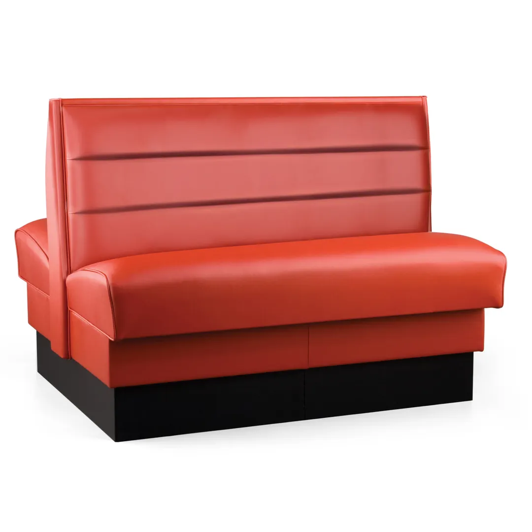 JustChair JBD-UHC-36-GR1/COM Double Custom Booth, 36"H, Upholstered Horizontal Channel Back with Lumbar Support, Upholstered Seat